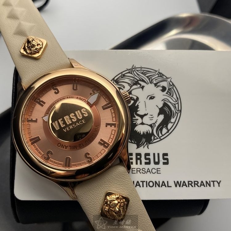VERSUS VERSACE手錶,編號VV00278,40mm玫瑰金錶殼,米白錶帶款◉20A004